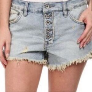Free People Runaway Slouch Distressed Cutoff Denim Shorts Women Size 27
